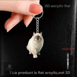 Add a touch of cuteness with this adorable 2D Siamese cat acrylic keychain! Perfect for backpacks, handbags, car interiors, and keys. A charming gift for cat lovers, women, friends, and any special occasion.