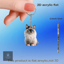 Add a touch of cuteness with this adorable 2D Siamese cat acrylic keychain! Perfect for backpacks, handbags, car interiors, and keys. A charming gift for cat lovers, women, friends, and any special occasion.