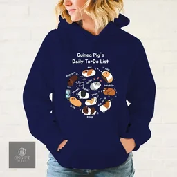 Add humor to your wardrobe with this Funny Guinea Pig Daily To-Do List Hoodie! Featuring a cute animal print, this cozy casual pullover is perfect for women, men, and guinea pig lovers. A fun gift for any occasion!