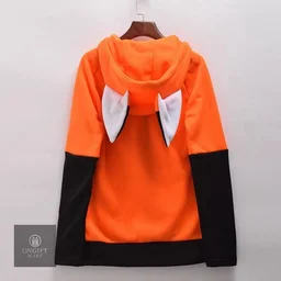 Get cozy with this cute Fox Ear Cosplay Hoodie! Featuring an adorable animal-inspired design in orange and green, this unisex sweatshirt is perfect for cosplay, carnival parties, casual wear, and fox lovers. A fun and unique gift idea!