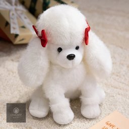 Meet your new cuddly companion! This realistic Poodle and Pug puppy plush toy is soft, fluffy, and adorable. Perfect for room decor, children's birthday gifts, and dog lovers of all ages.