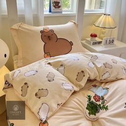Transform your bedroom with this adorable Guinea Pig & Capybara 3-Piece Bedding Set! Made from 100% pure cotton, featuring a cute animal design for a soft, cozy, and stylish bedroom. Perfect for animal lovers!