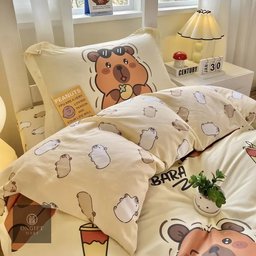 Transform your bedroom with this adorable Guinea Pig & Capybara 3-Piece Bedding Set! Made from 100% pure cotton, featuring a cute animal design for a soft, cozy, and stylish bedroom. Perfect for animal lovers!