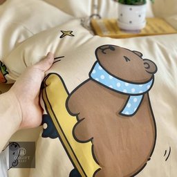 Transform your bedroom with this adorable Guinea Pig & Capybara 3-Piece Bedding Set! Made from 100% pure cotton, featuring a cute animal design for a soft, cozy, and stylish bedroom. Perfect for animal lovers!