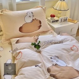 Transform your bedroom with this adorable Guinea Pig & Capybara 3-Piece Bedding Set! Made from 100% pure cotton, featuring a cute animal design for a soft, cozy, and stylish bedroom. Perfect for animal lovers!