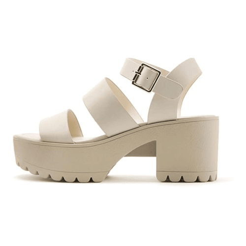 Chunky Sole Open Toe Shoes with Adjustable Main Strap Sandals
