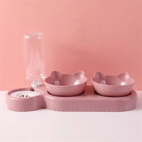 Pet Cat Bowl Automatic Feeder 500ML Cat Feeder Bowl With Dog Water Bottle Automatic Drinking Pet Bowl Cat Food Bowl Pet Waterer