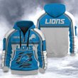 Detroit Lions DMHT2523 3D Half-zip Hoodie