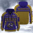 Baltimore Ravens DMHT2515 3D Half-zip Hoodie