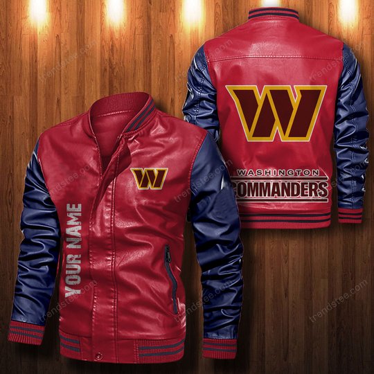 TNTB0152 Washington Commanders - Leather Boomber Jacket