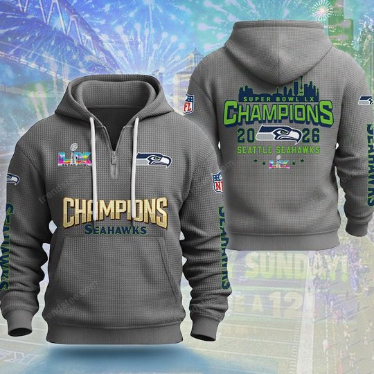 Seattle Seahawks DMKT0362 Waffle Half Zip Hoodie