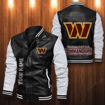 TNTB0152 Washington Commanders - Leather Boomber Jacket