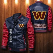 TNTB0152 Washington Commanders - Leather Boomber Jacket