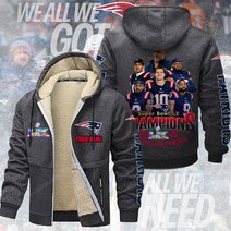 New England Patriots DMTZ2060 Hoodie Zip Velvet Coat Multicolor