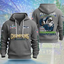 Seattle Seahawks DMKT0361 Waffle Half Zip Hoodie