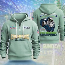 Seattle Seahawks DMKT0361 Waffle Half Zip Hoodie