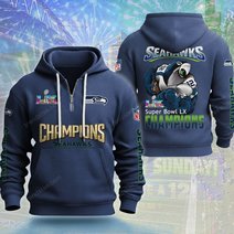 Seattle Seahawks DMKT0361 Waffle Half Zip Hoodie