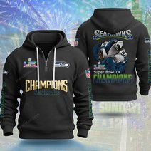 Seattle Seahawks DMKT0361 Waffle Half Zip Hoodie