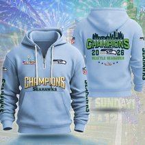 Seattle Seahawks DMKT0362 Waffle Half Zip Hoodie