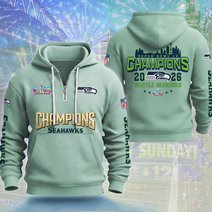 Seattle Seahawks DMKT0362 Waffle Half Zip Hoodie