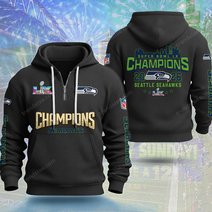 Seattle Seahawks DMKT0362 Waffle Half Zip Hoodie