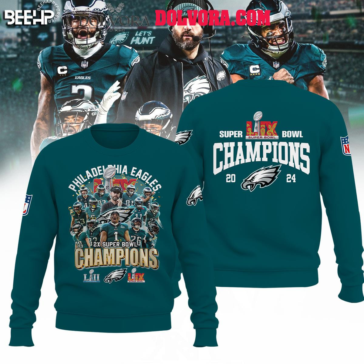 Philadelphia Eagles Super Bowl LIX Champions Fly Eagles 2025 All Over ...