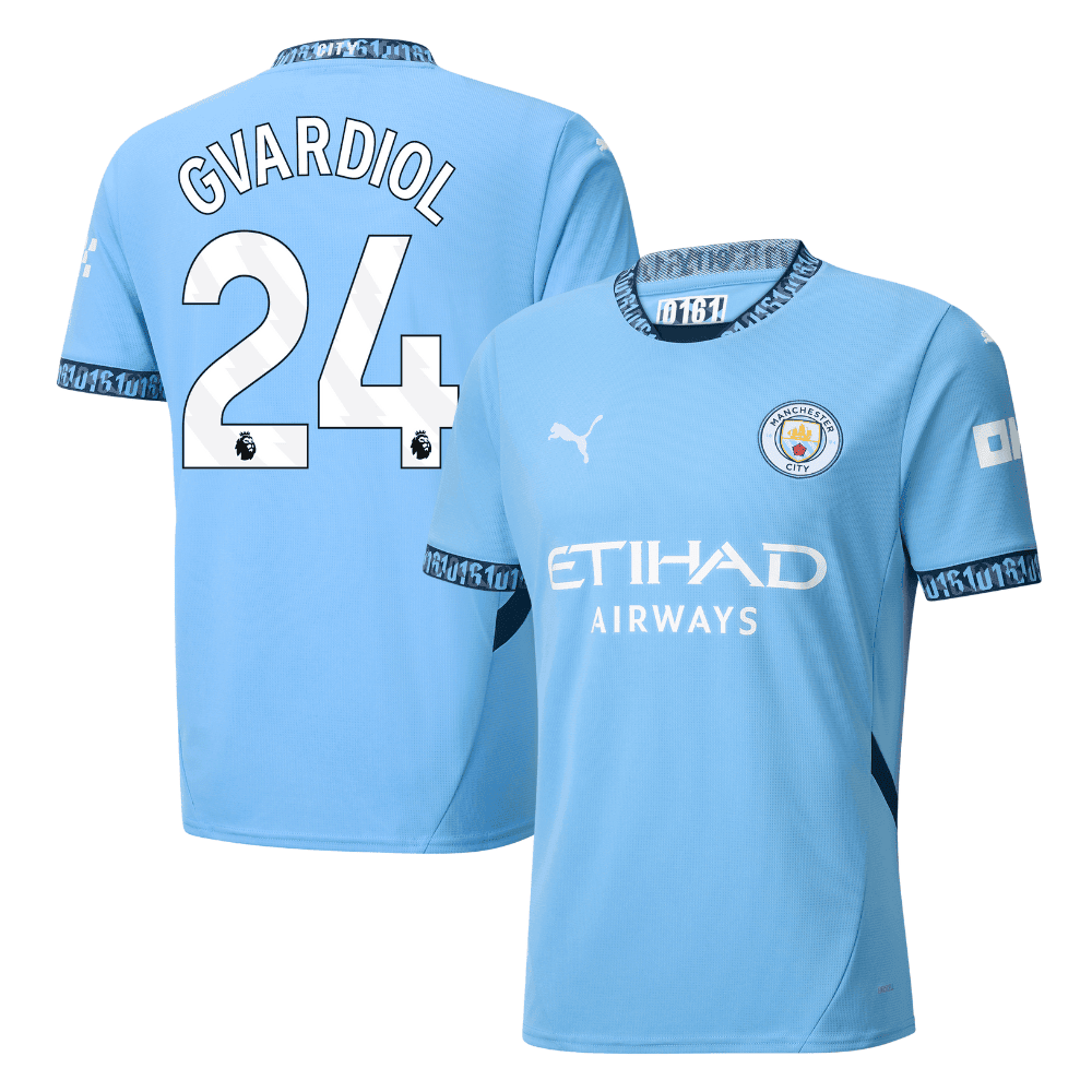 Maillot Manchester City 24/25 Signé Par Joško Gvardiol – Avec Photo Et Certificat D'authenticité