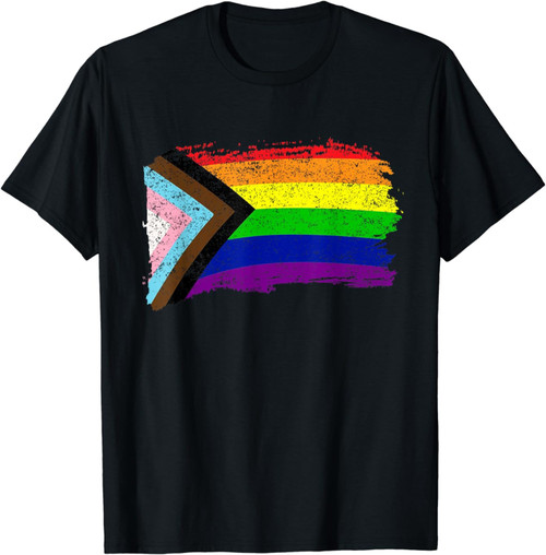 Inclusive Progress Pride Flag Gay Pride Lgbtq Rainbow Flag T-Shirt