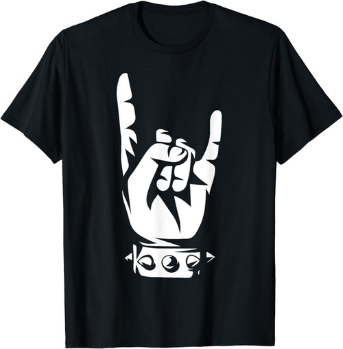 Giant Rock Fingers | Horns | Hand | Heavy Rock Music T-Shirt