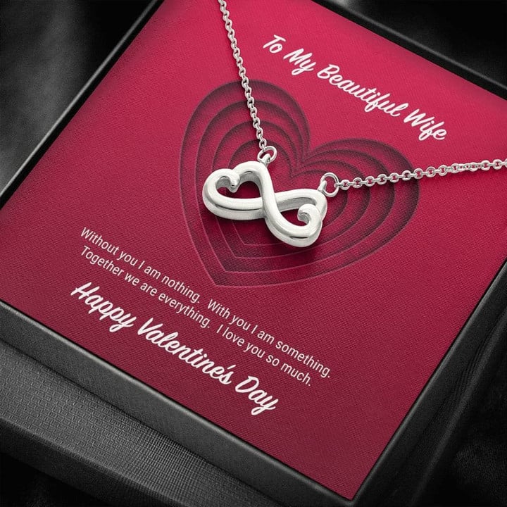 To My Beautiful Wife Valentine's Day Infinite Hearts Necklace