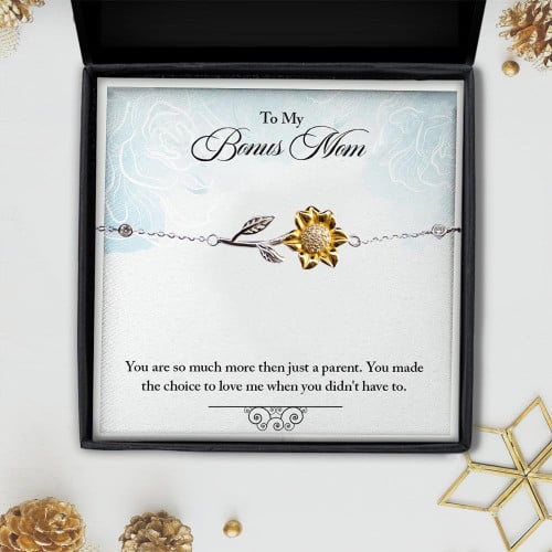 You Are So Much More Than Just A Parent Gift For Mom Bonus Mom Sunflower Bracelet