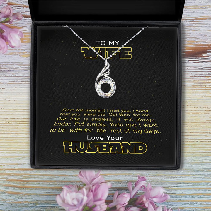Yoda I Want To Be With For Wife  Rising Phoenix With Swarovski Necklace