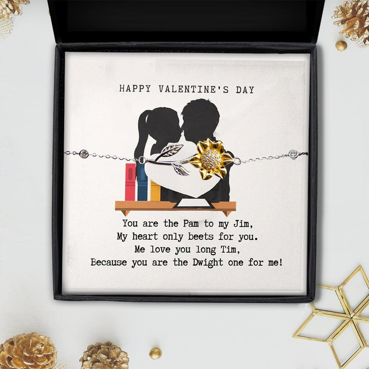 You Are The Pam To My Jim Valentine's Day Gift For Lover Gift For Her  Sunflower Bracelet