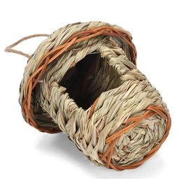 Handwoven Straw Bird Nest Parrot Hatching Breeding Grass Cave Garden Supply Grass Birds House Humming Bird Nest for Lawn Home