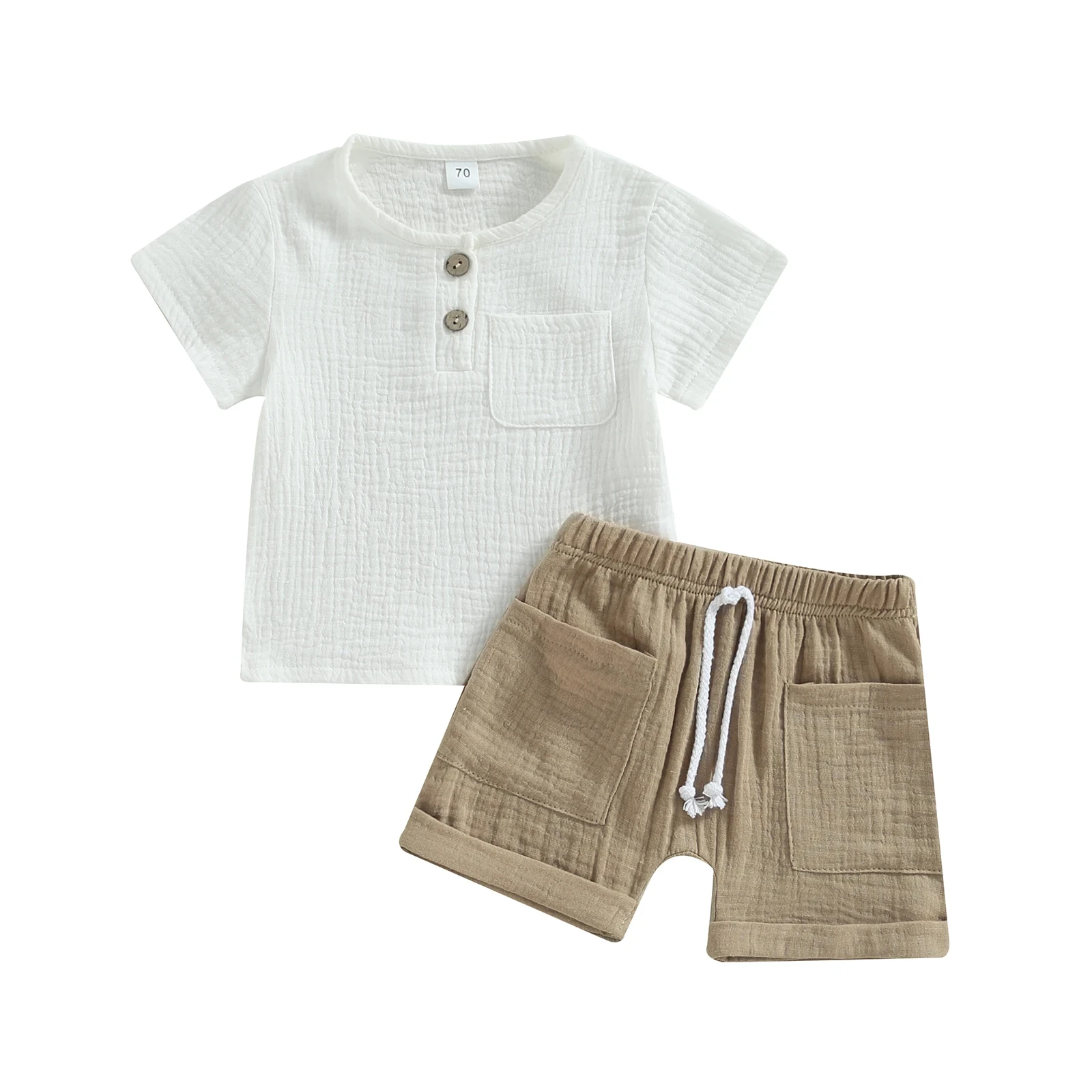 Toddler Infant Kid Baby Boy Clothes Sets Soft Short Sleeve T-shirt Tops Striped Shorts Summer Outifts Clothing