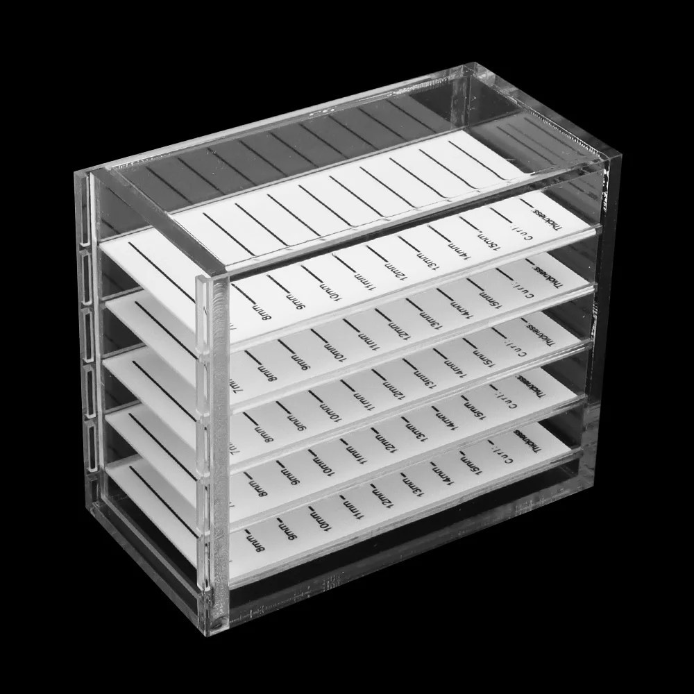 Glamlash False Eyelashes Storage Box 5 Layers Acrylic Pallet Lash Holder Red/blue/white