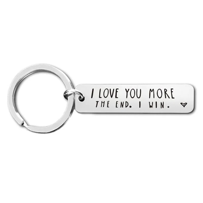 “I Love You More The End I Win” Funny Birthday Keychain– A Personalised Gift For Him/her