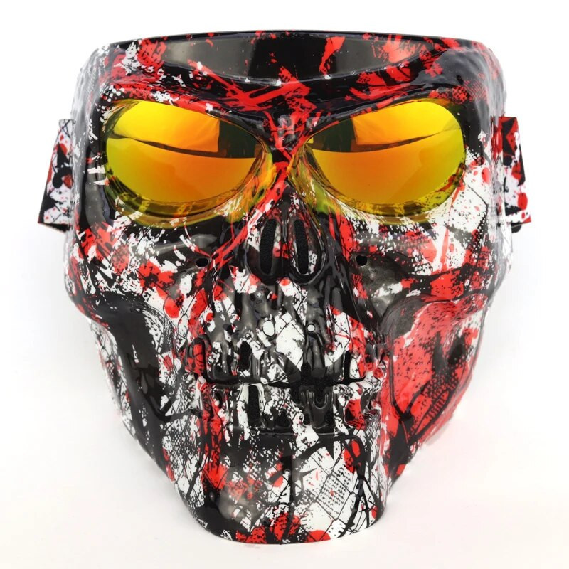 Skull Face Mask With Detachable Goggles