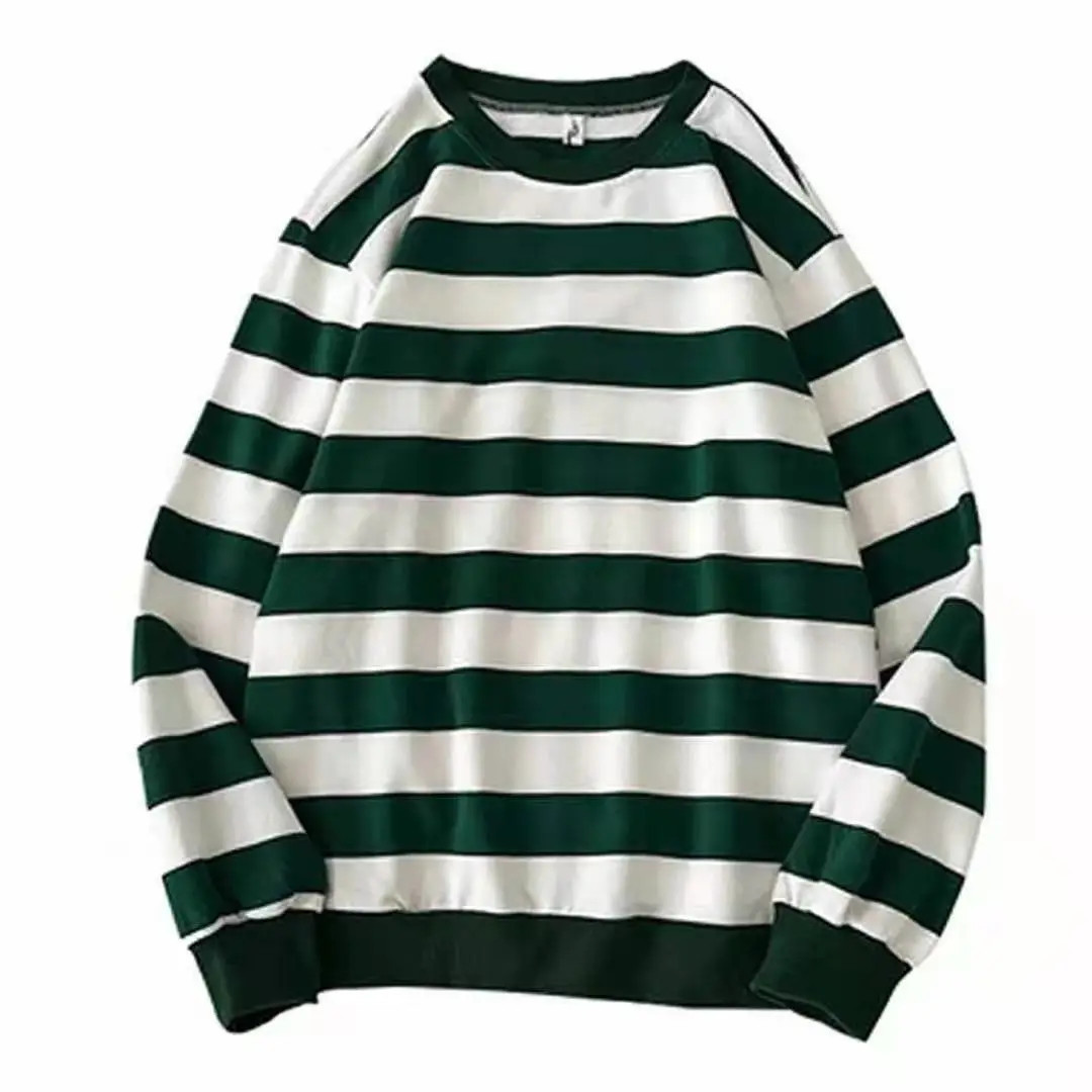 Striped Sweatshirts Mens Casual Shirts O Neck