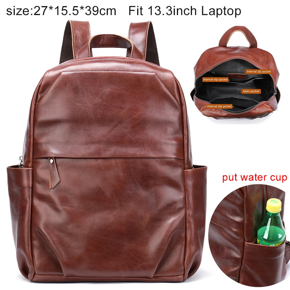 Luxury Black Leather Backpack Bag