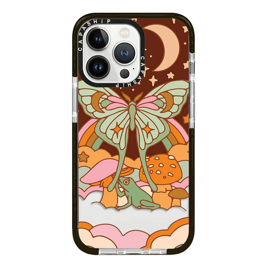 Color Cartoon Mushroom Frog Butterfly Case For iPhone