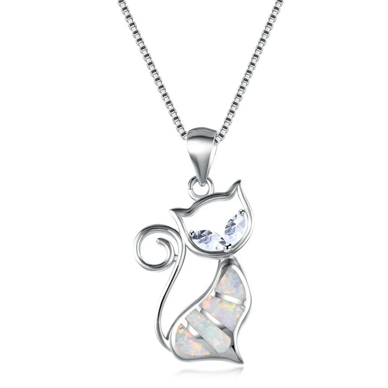 925 925 Silver Sterling Cat Pendant Necklace