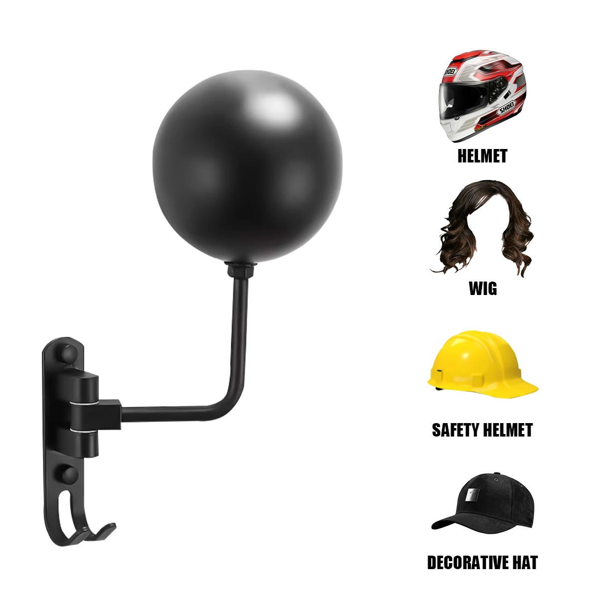 Wall Mount Hanger For Helmet And Keys
