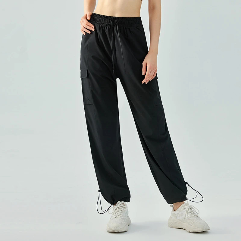 High Waisted Drawstring Side Pocket Quick Dry Casual Joggers