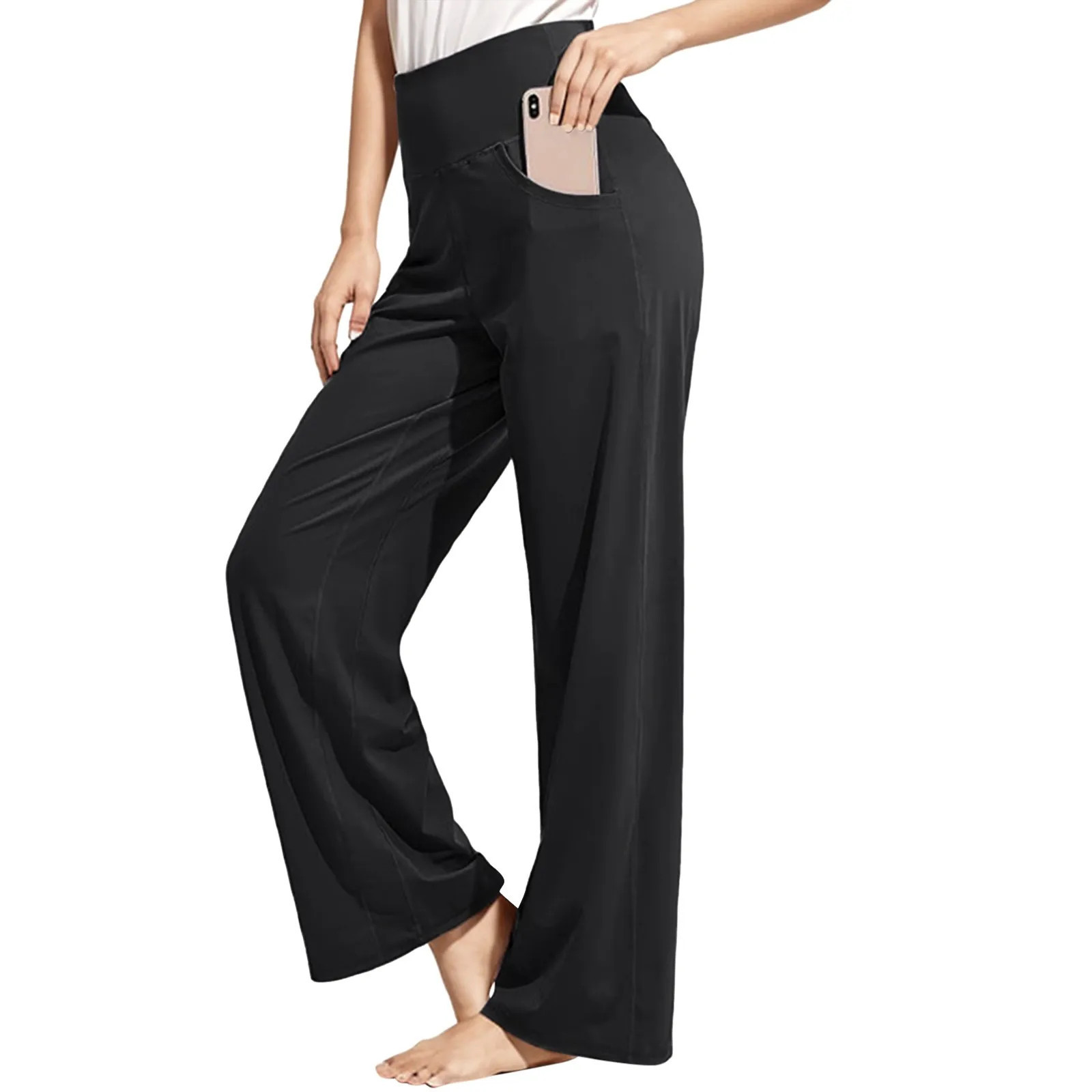 Thermal High Waisted Side Pocket Wide Leg Yoga Pants