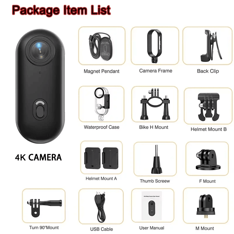 Bestype™ 4k Snapcam – The Smallest Hands-free Pov Camera