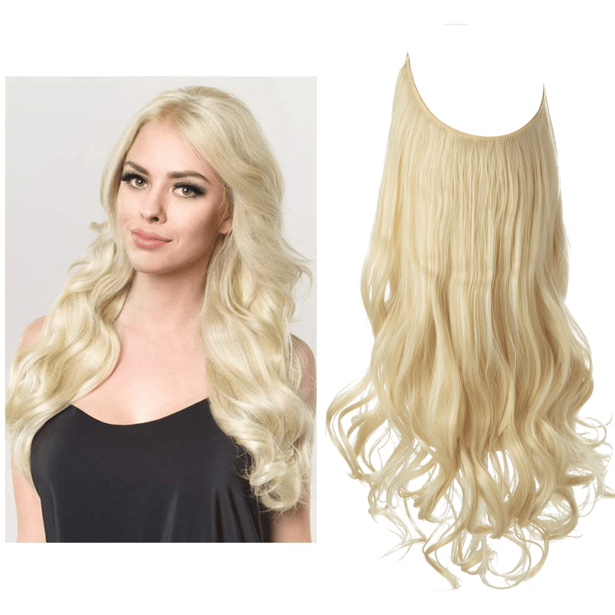 Silkara™ Halo Hair Extensions (Wavy-no Clip) - Silkara Hair