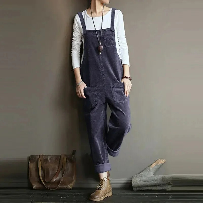 New | Wide Leg Corduroy Overalls