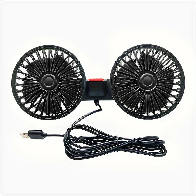 Car Seat Double Head Fan Usb Neck Cooler