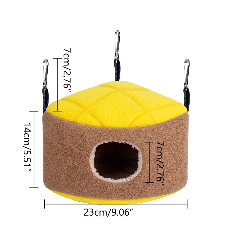 Parrot Nest Plush Snuggle Bird Warm Hammock Small Pet Winter Bed with Metal Hanging Hooks for Cockatiels Lovebirds